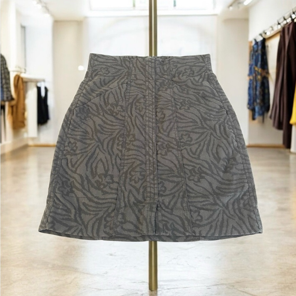 Rebecca Taylor Charcoal Floral Mini Skirt